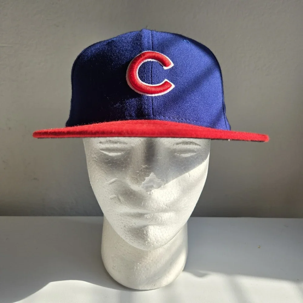 Chicago Cubs New Era 59Fifty Fitted Hat Cap Size 7¼‎ Blue Red Two Tone